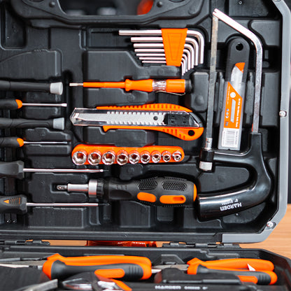 Jogo de Ferramentas Completo HARDEN 63 Peças – Maleta Profissional com Alicates, Chaves, Martelo e Acessórios