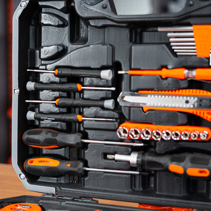 Jogo de Ferramentas Completo HARDEN 63 Peças – Maleta Profissional com Alicates, Chaves, Martelo e Acessórios