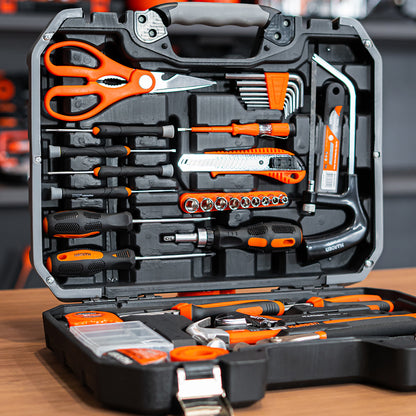 Jogo de Ferramentas Completo HARDEN 63 Peças – Maleta Profissional com Alicates, Chaves, Martelo e Acessórios