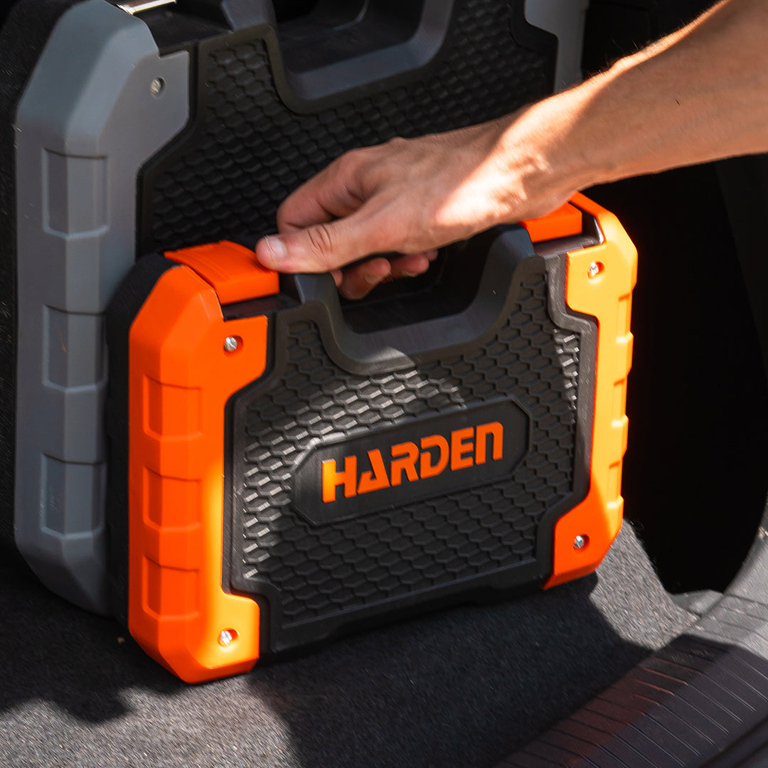 Kit de Ferramentas de Reparo 18 Peças HARDEN – Maleta com Chaves, Alicates e Martelo para Construção e Reparos