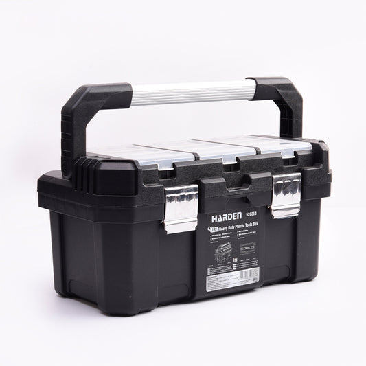 Caixa de Ferramentas Plástica HARDEN Reforçada com Alça de Alumínio e Bandeja Removível