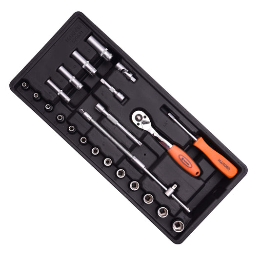 HARDEN Jogo de Soquetes 1/4" com 24 Peças para Manutenção e Reparos