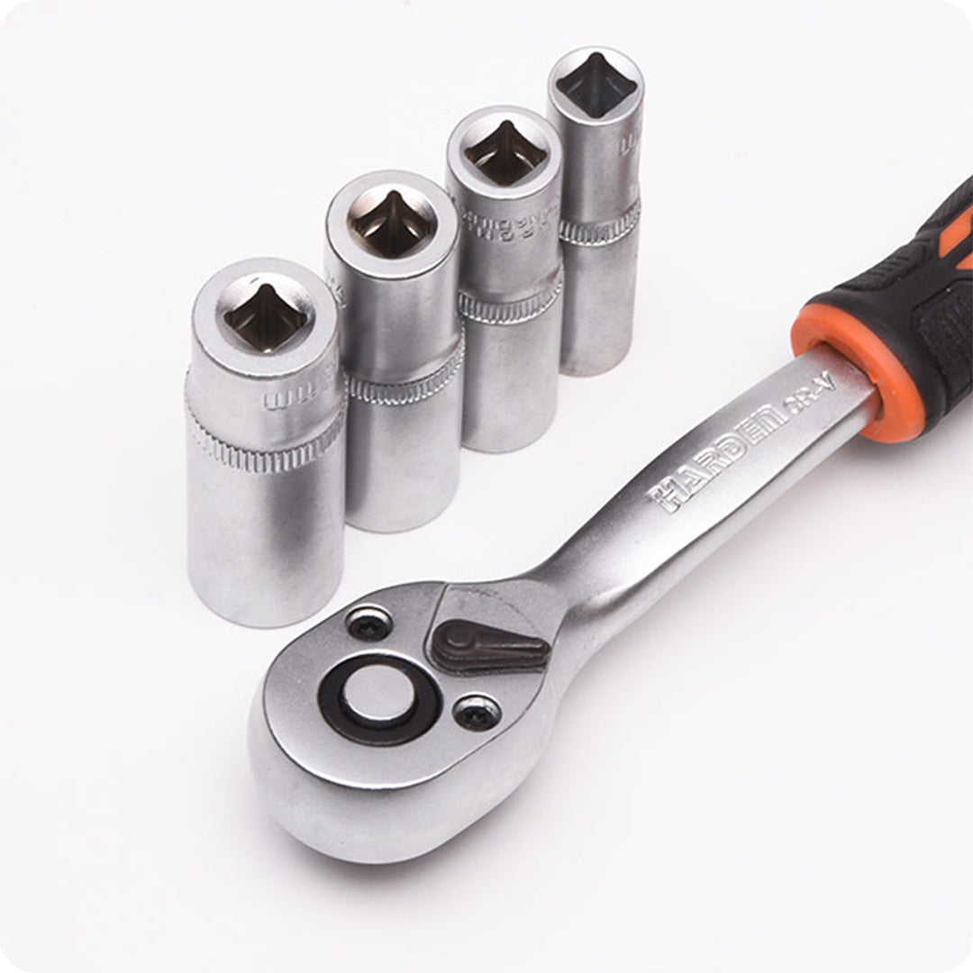 HARDEN Jogo de Soquetes 1/4" com 24 Peças para Manutenção e Reparos