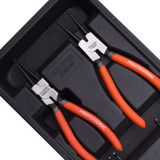 Jogo de Alicates para Anel de Trava 7" HARDEN – 4 Peças Interno e Externo