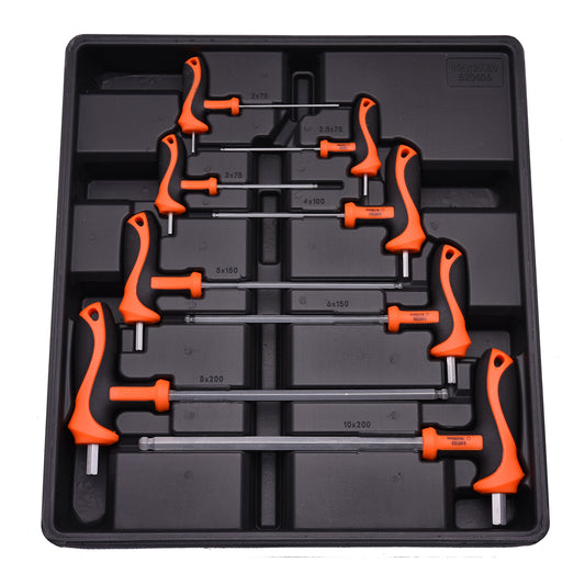 Jogo de Chaves Allen Tipo T HARDEN com 8 Peças – Aço Cromo-Vanádio de Alta Resistência