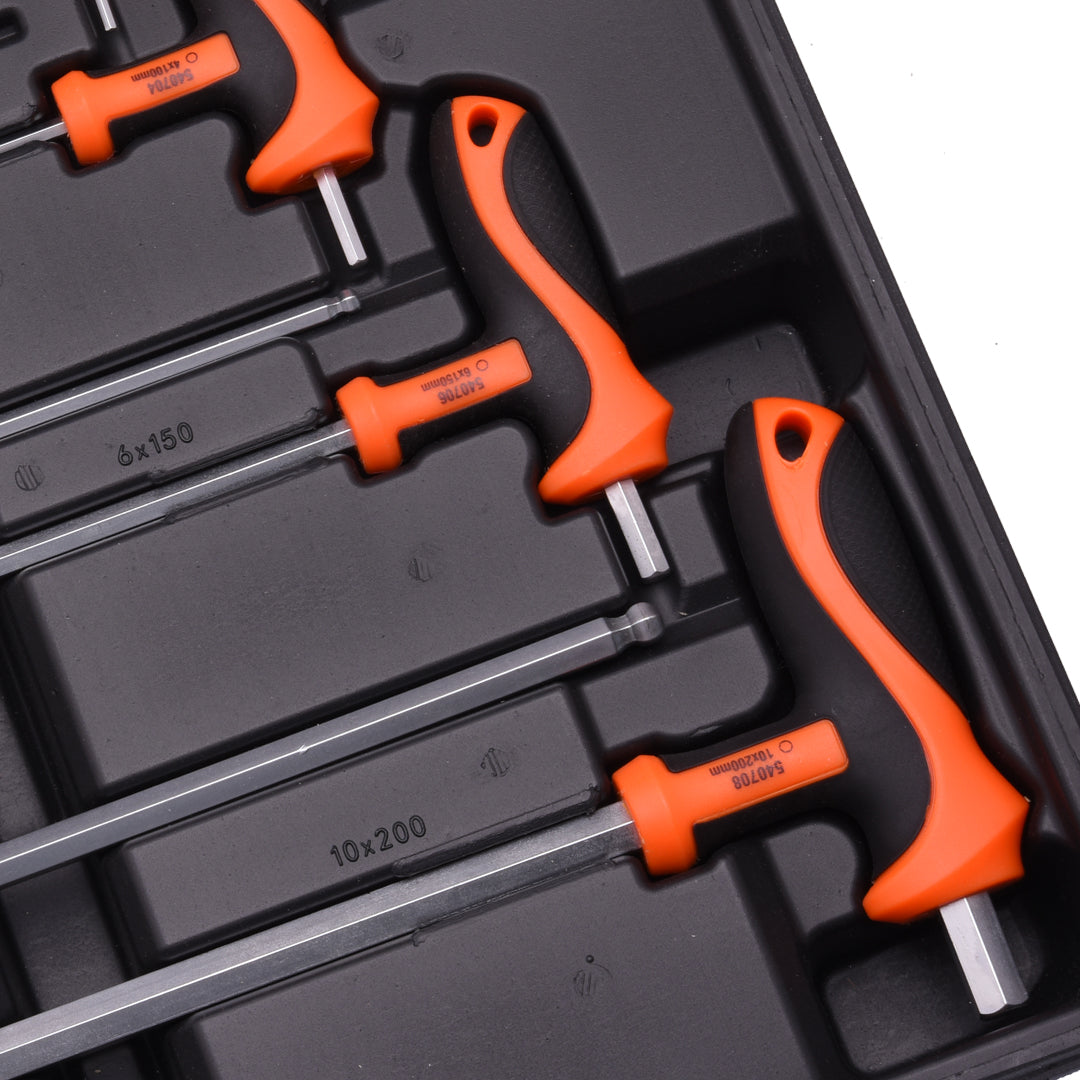 Jogo de Chaves Allen Tipo T HARDEN com 8 Peças – Aço Cromo-Vanádio de Alta Resistência