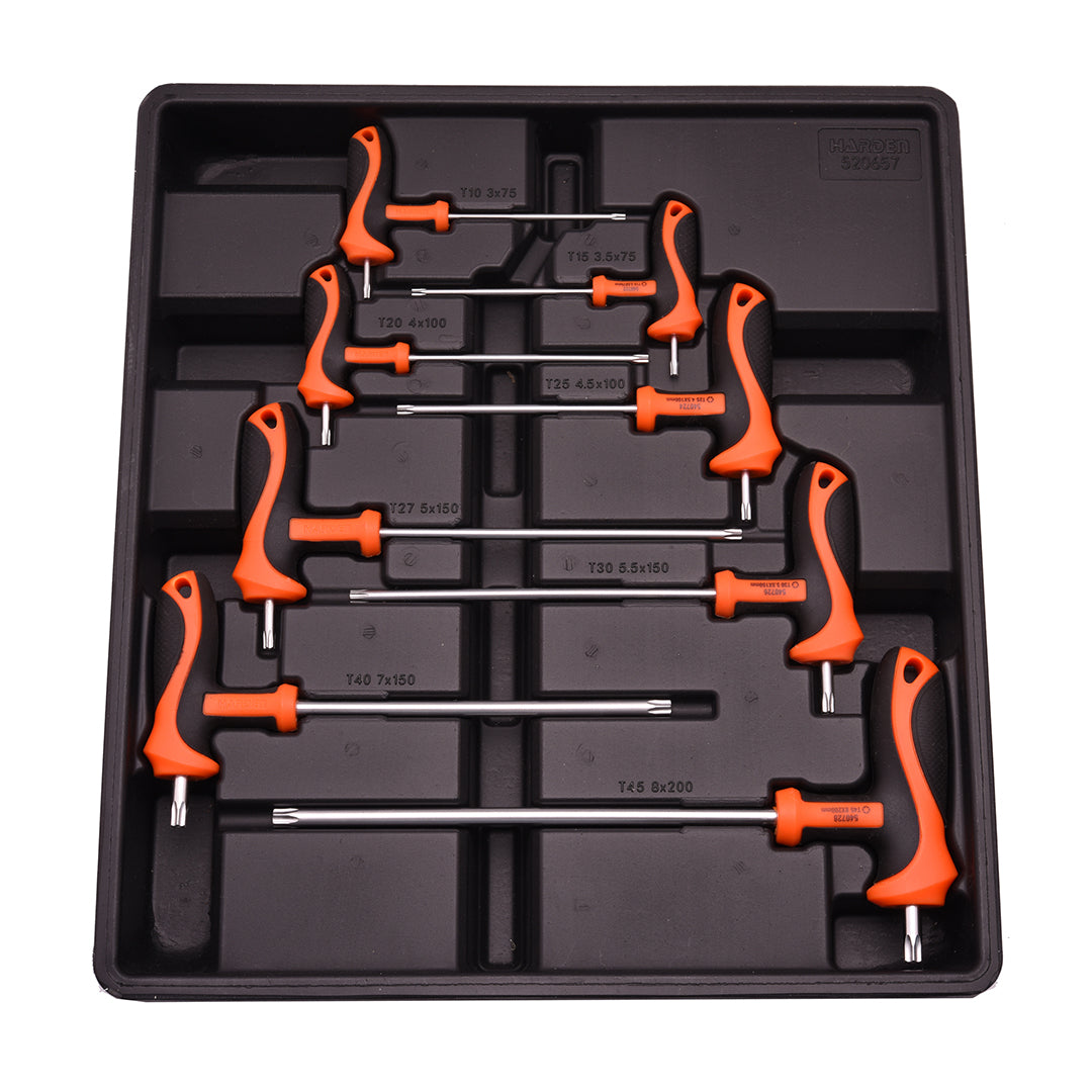 Jogo de Chaves Torx em T com Cabo Anatômico 8 Peças HARDEN – Aço Cromo Vanádio de Alta Resistência