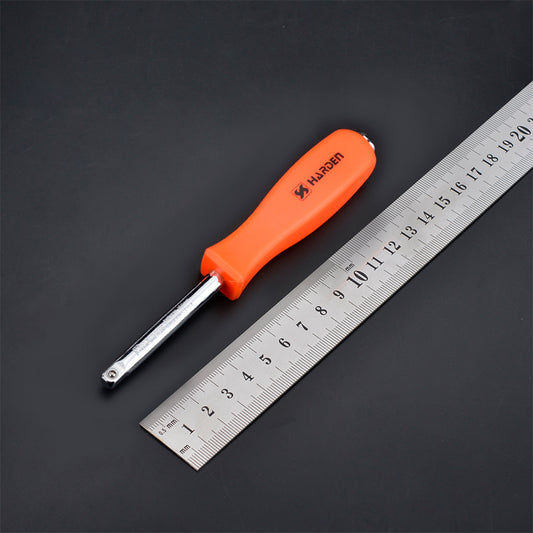 Cabo Giratório Fixo HARDEN 150 mm para Soquetes 1/4"" – Aço CR-V com Acabamento Cromado Fosco