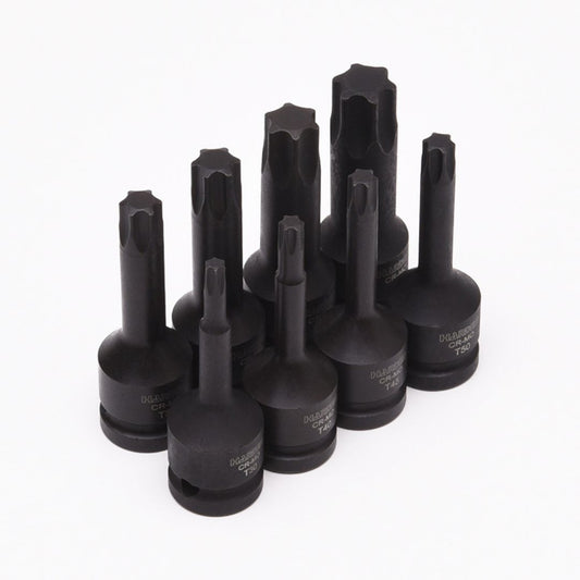 Jogo de Pontas Torx de Impacto 1/2 12 com 8 Peças em Aço