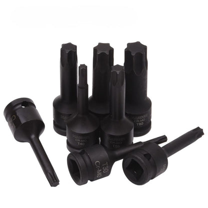 Jogo de Pontas Torx de Impacto 1/2 12 com 8 Peças em Aço