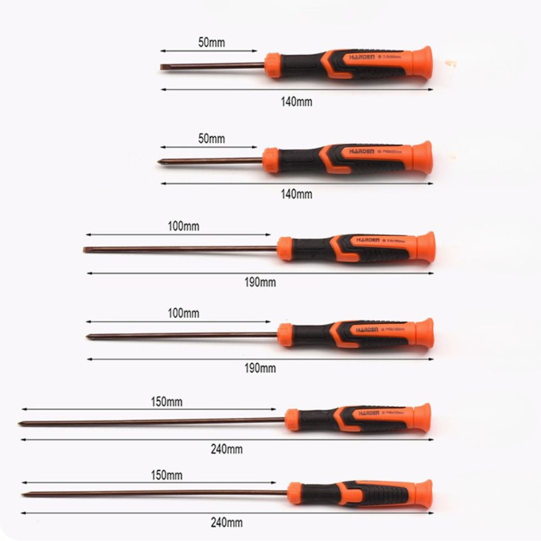 Kit de Chaves de Precisão com Cabo de Plástico - 6 peças