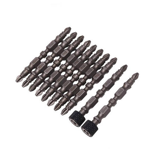 Jogo de Bits Phillips PH2 x em Aço S2 com 10 Peças e Imas