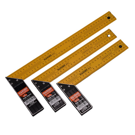 Esquadro de Ângulo HARDEN 250 mm (10"), 300 mm (12") e 400 mm (16") – Lâmina em Aço Carbono com Cabo de Alumínio