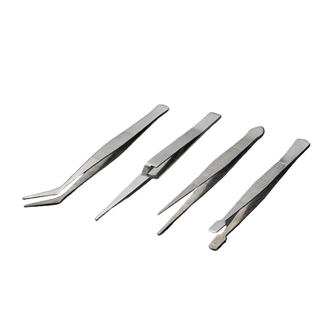 Jogo de Pincas em Aço Inoxidável 4 Peças Antimagneticas