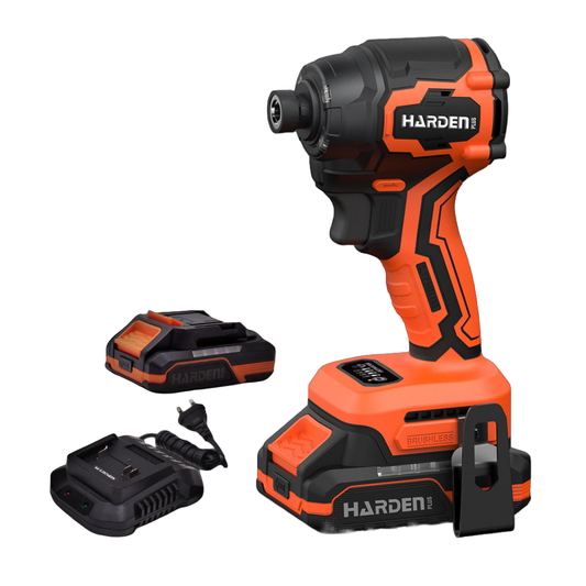 Parafusadeira de Impacto a Bateria 20V Íons de Lítio 240Nm 1/4" (6,35mm) com 2 Baterias e Maleta HARDEN