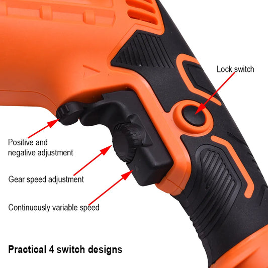 Furadeira Elétrica HARDEN 13 mm 810 W para Concreto, Aço e Madeira