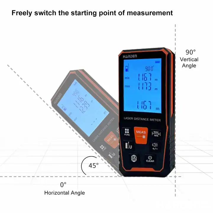 Medidor a Laser de Distância 60 m com Funções Múltiplas HARDEN