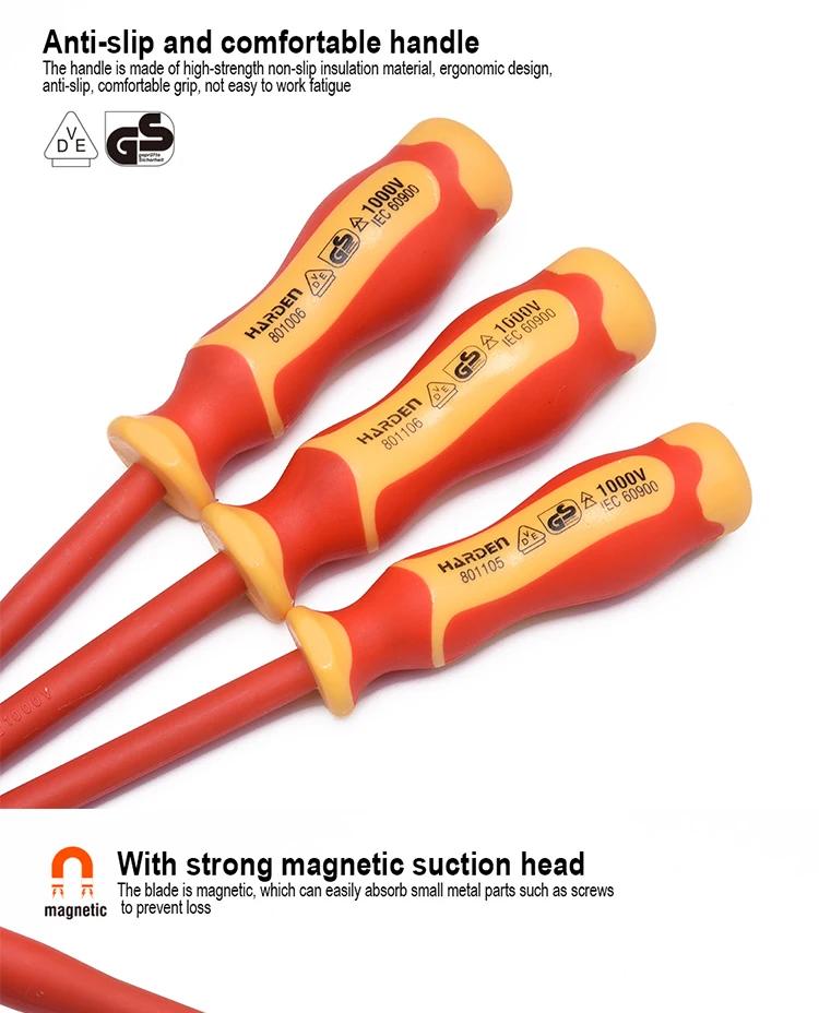 Chave de Fenda Isolada HARDEN – Certificada VDE/GS para Trabalhos Elétricos com Máxima Segurança