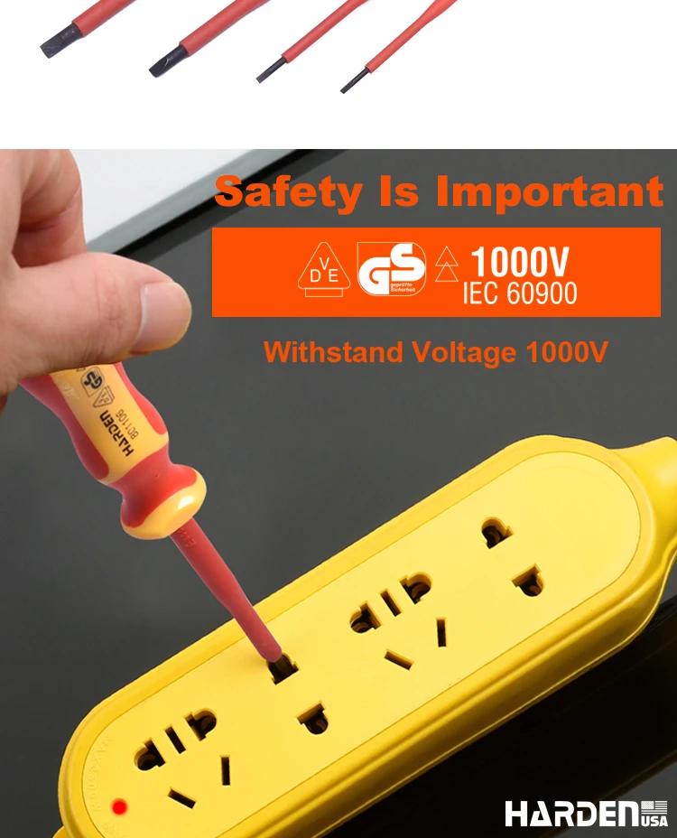 Chave de Fenda Isolada HARDEN – Certificada VDE/GS para Trabalhos Elétricos com Máxima Segurança
