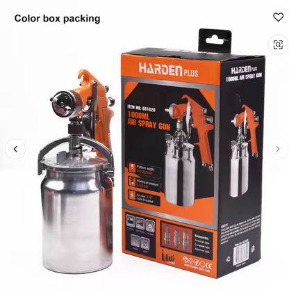 Pistola de Pintura Pneumática HARDEN 1000 mL com Copo de Alumínio e Bico 1,8 mm