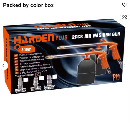 Kit Pistola de Lavagem com Ar Comprimido HARDEN 2 Peças 800 ml com Conector Rápido (Americano, Europeu ou Japonês)