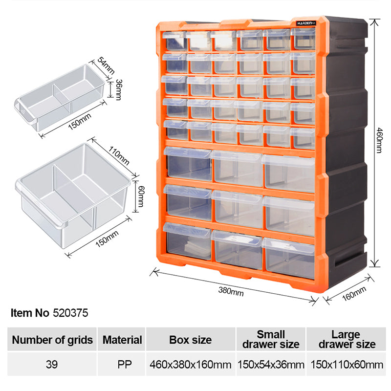 Torre Organizadora Modular em Polipropileno com 39 Gavetas