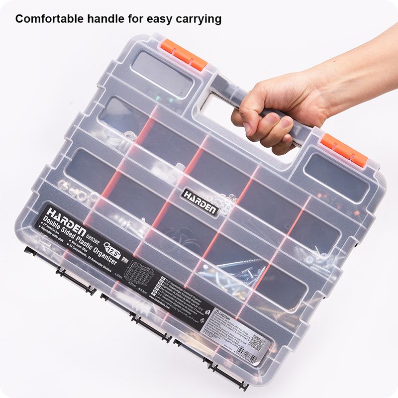 Organizador Plástico Dupla Face HARDEN 320mm (12,5”) com Divisórias Ajustáveis