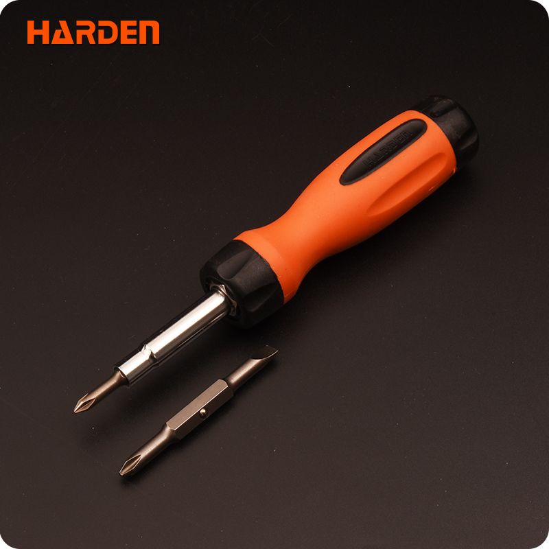 Jogo de Chaves de Fenda e Phillips HARDEN 6 em 1 com Bits Reversíveis e Cabo Intercambiável