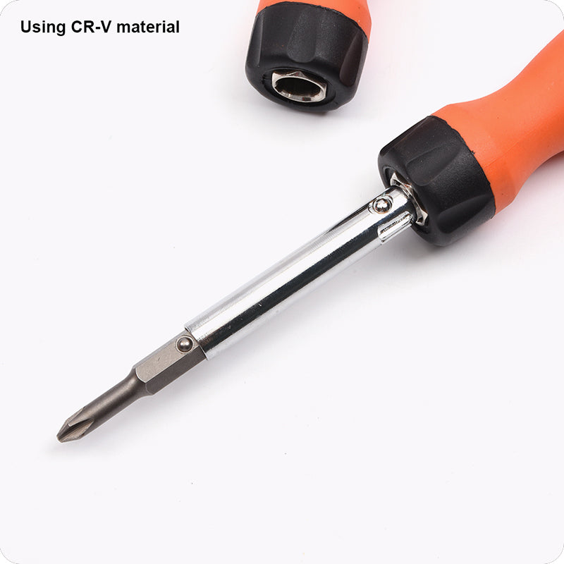 Jogo de Chaves de Fenda e Phillips HARDEN 6 em 1 com Bits Reversíveis e Cabo Intercambiável