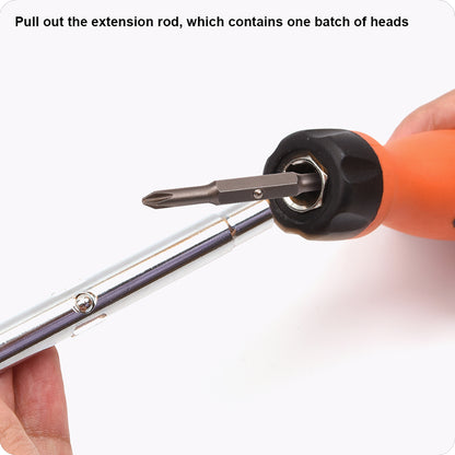 Jogo de Chaves de Fenda e Phillips HARDEN 6 em 1 com Bits Reversíveis e Cabo Intercambiável