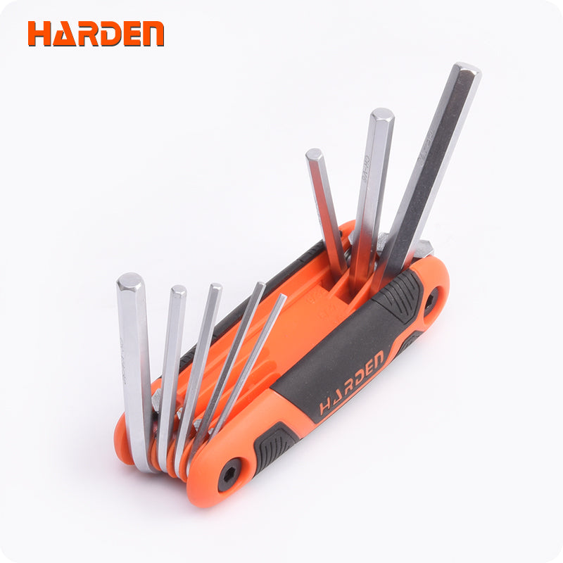 Jogo de Chaves Dobráveis HARDEN em Aço Cromo Vanádio para Manutenção e Construção